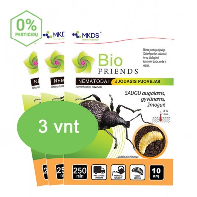 Nematodai PRO JUODOJO PJOVĖJO lervoms (H. downesi) MAXI pak. (3 vnt x 250mln.)